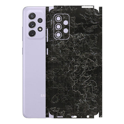 Samsung A/S Series Phone Skins (All Models) - Black map Texture - 3D Embossed Finish (L-201) Samsung Galaxy A72