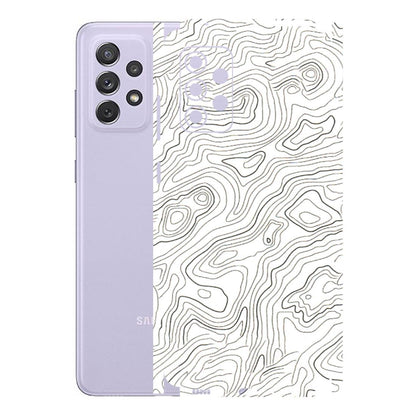Samsung A/S Series Phone Skins (All Models) - White Black Swirls - 3D Embossed Finish (L-219) Samsung Galaxy A72