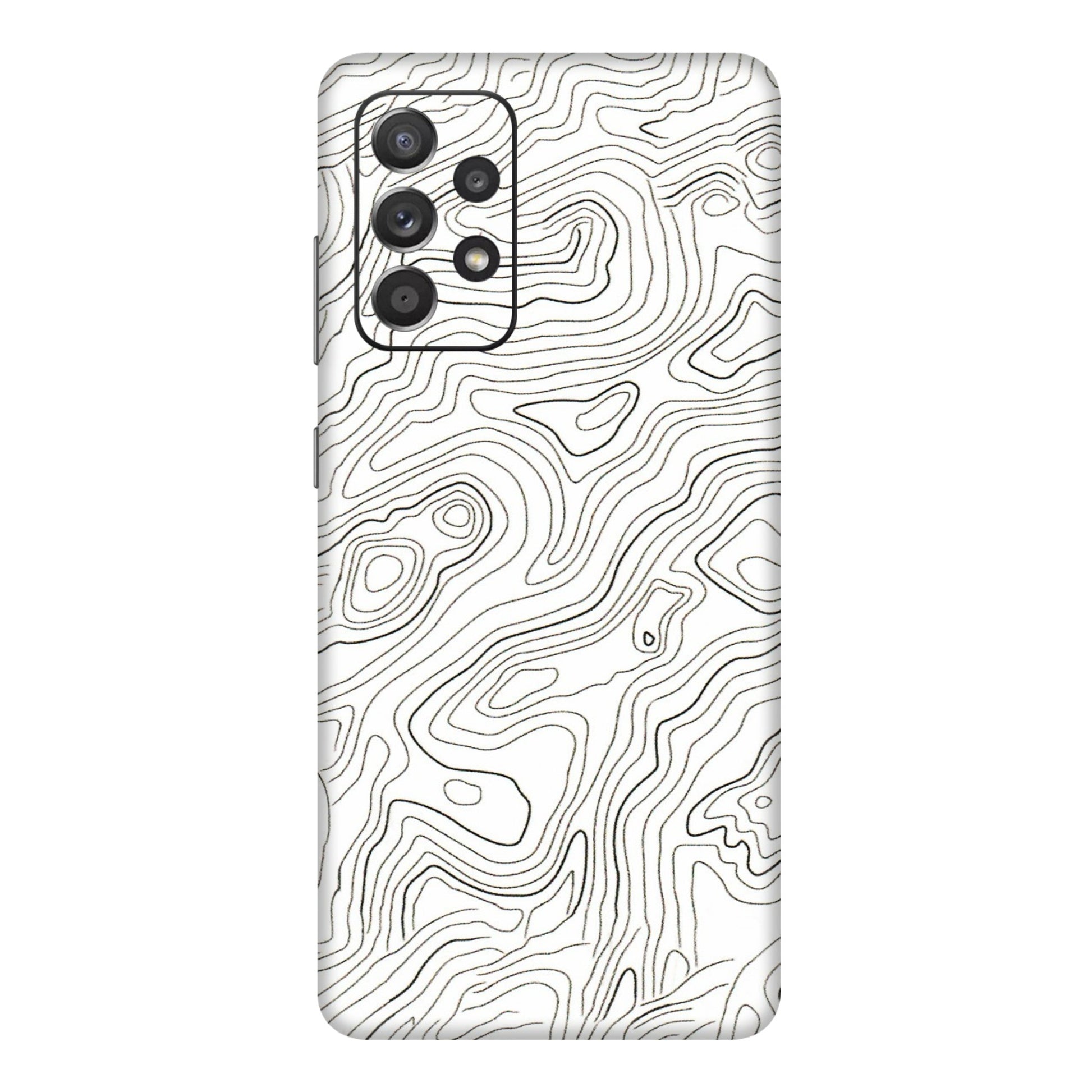 Samsung A/S Series Phone Skins (All Models) - White Black Swirls - 3D Embossed Finish (L-219) Samsung Galaxy A72