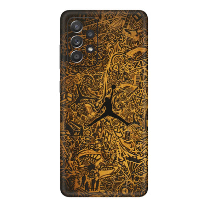 Samsung A/S Series Phone Skins (All Models) - Premium Gold Basketball Player - 3D Embossed Finish (L-236) Samsung Galaxy A72