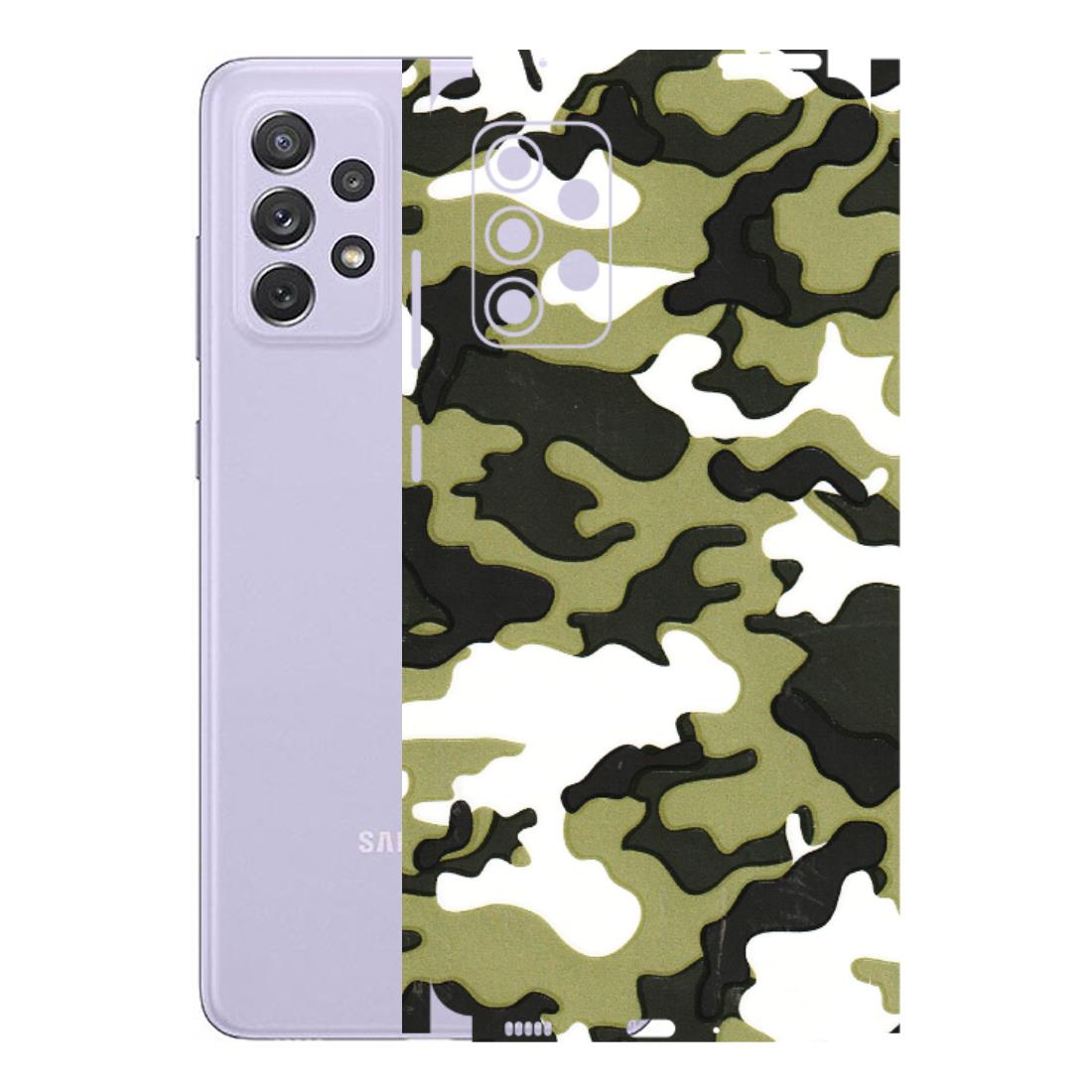 Samsung A/S Series Phone Skins (All Models) - Camouflages White And Green - 3D Embossed Finish (L-243) Samsung Galaxy A72