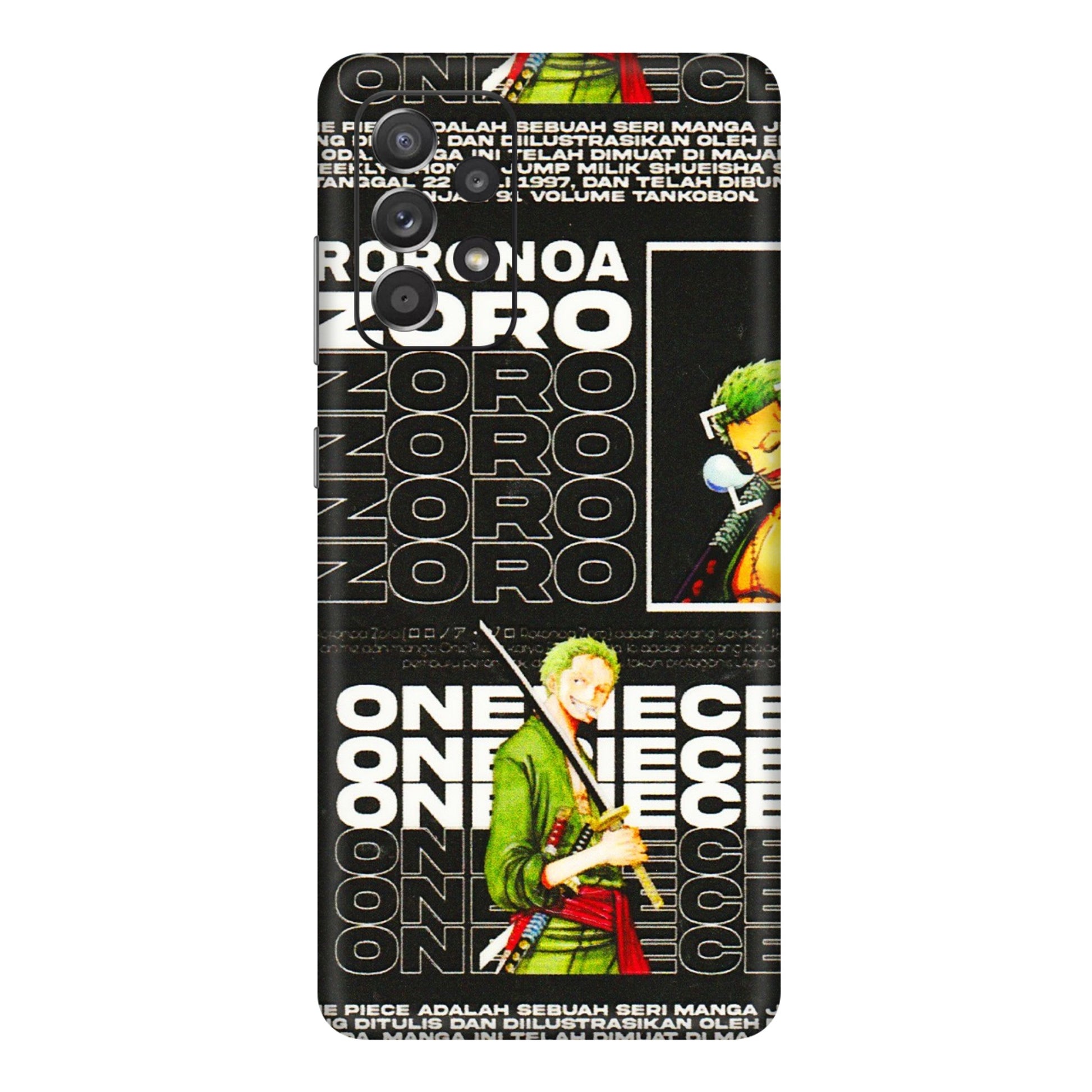 Samsung A/S Series Phone Skins (All Models) - One Piece Zoro - 3D Embossed Finish (L-250) Samsung Galaxy A72