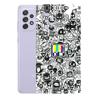 Samsung A/S Series Phone Skins (All Models) - Doodles Positive Art - 3D Embossed Finish (L-263) Samsung Galaxy A72