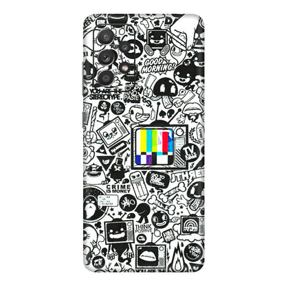 Samsung A/S Series Phone Skins (All Models) - Doodles Positive Art - 3D Embossed Finish (L-263) Samsung Galaxy A72