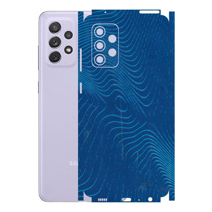 Samsung A/S Series Phone Skins (All Models) - Abstract Blue Line Map - 3D Embossed Finish (L-272) Samsung Galaxy A72