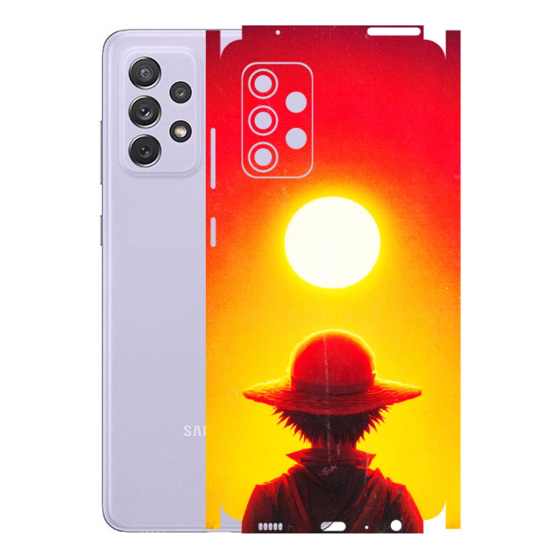 Samsung A/S Series Phone Skins (All Models) - Cool Sunset With Monkey D.Luffy Anime - 3D Embossed Finish (L-329) Samsung Galaxy A72