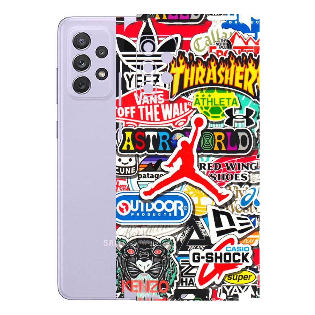 Samsung A/S Series Phone Skins (All Models) - Multi Brands Sticker Graffiti - 3D Embossed Finish (L-37) Samsung Galaxy A72