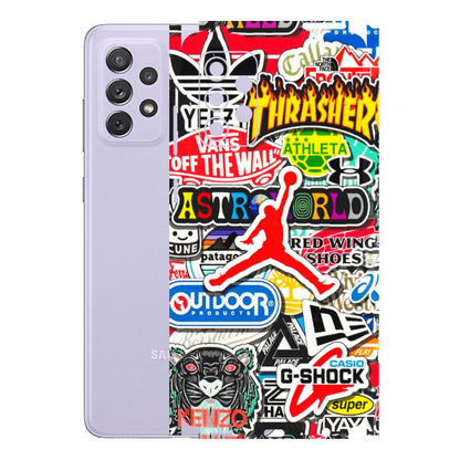 Samsung A/S Series Phone Skins (All Models) - Multi Brands Sticker Graffiti - 3D Embossed Finish (L-37) Samsung Galaxy A72