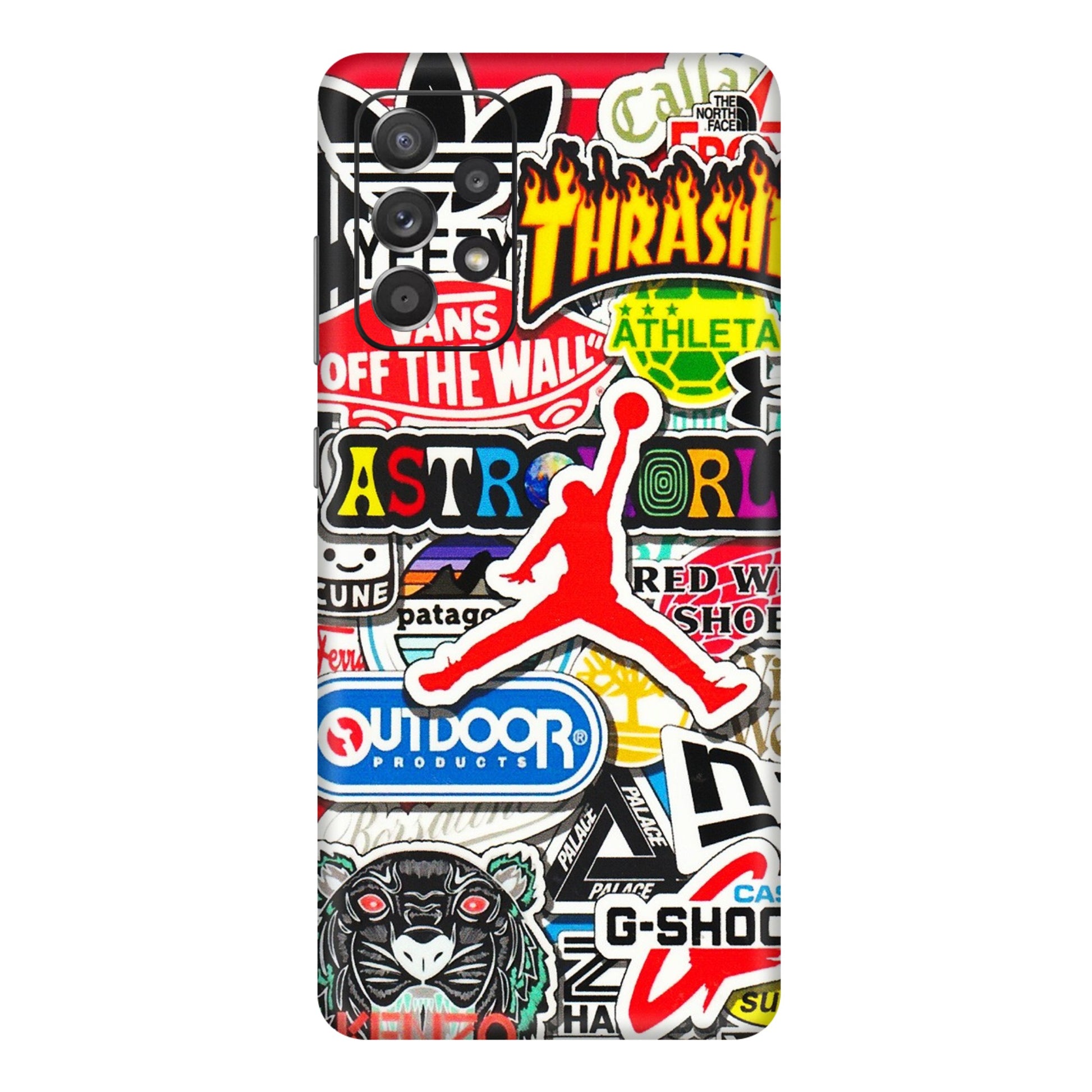 Samsung A/S Series Phone Skins (All Models) - Multi Brands Sticker Graffiti - 3D Embossed Finish (L-37) Samsung Galaxy A72