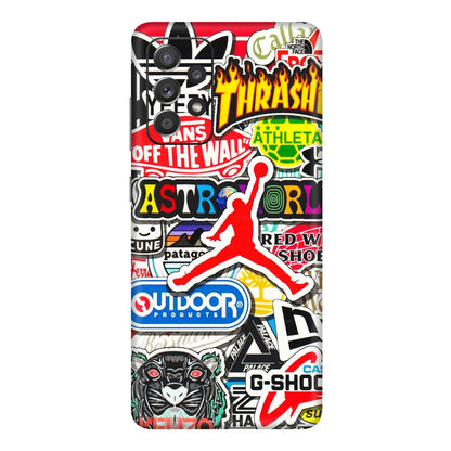 Samsung A/S Series Phone Skins (All Models) - Multi Brands Sticker Graffiti - 3D Embossed Finish (L-37) Samsung Galaxy A72