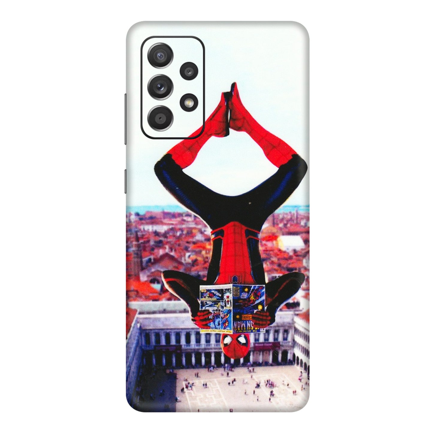 Samsung A/S Series Phone Skins (All Models) - Spiderman Hanging - 3D Embossed Finish (L-53) Samsung Galaxy A72