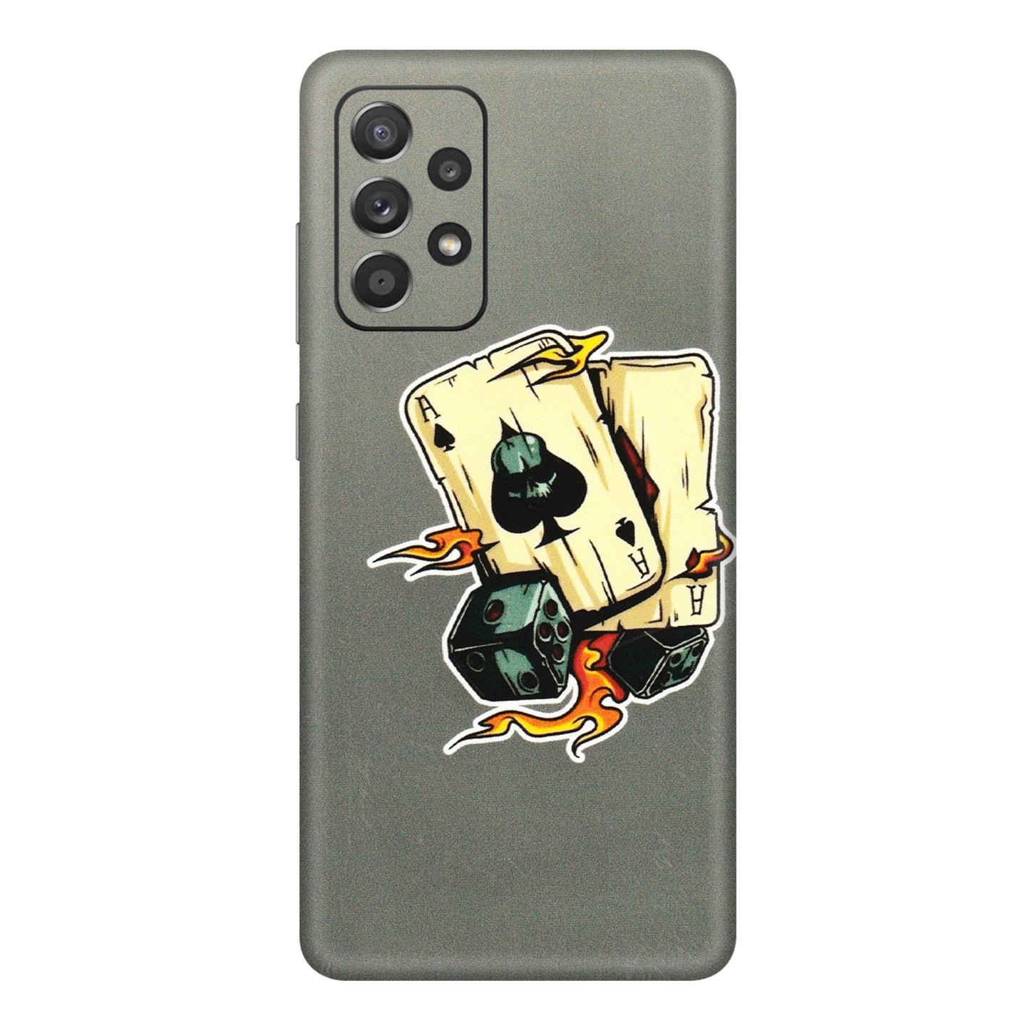 Samsung A/S Series Phone Skins (All Models) - Grey Cards Of Ace - 3D Embossed Finish (L-77) Samsung Galaxy A72