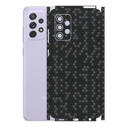 Samsung A/S Series Phone Skins (All Models) - Black Grey Honeycomb Sober - 3D Embossed Finish (L-85) Samsung Galaxy A72