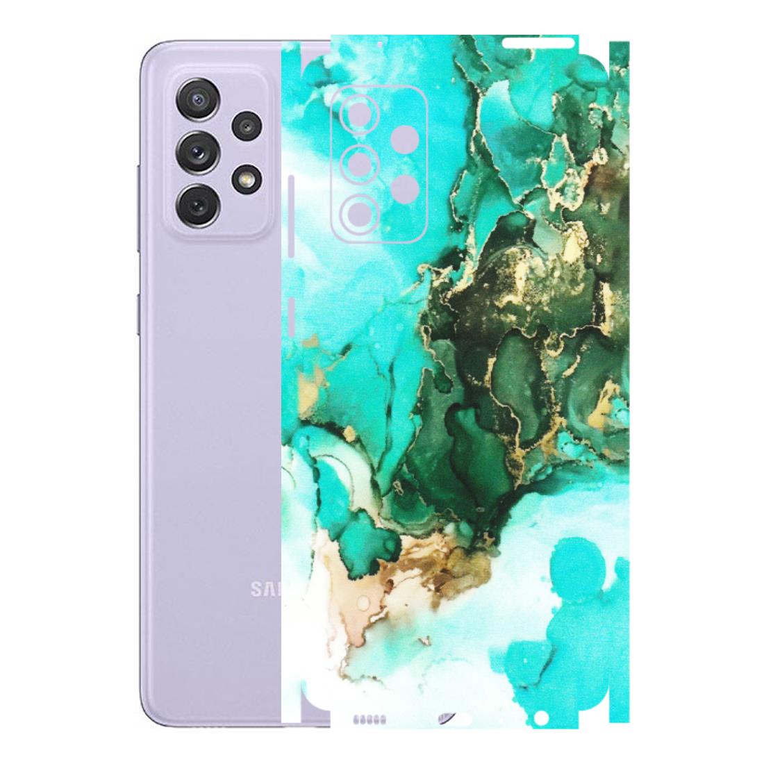 Samsung A/S Series Phone Skins (All Models) - The Blue Gold Marble - Matte Finish (M-124) Samsung Galaxy A72