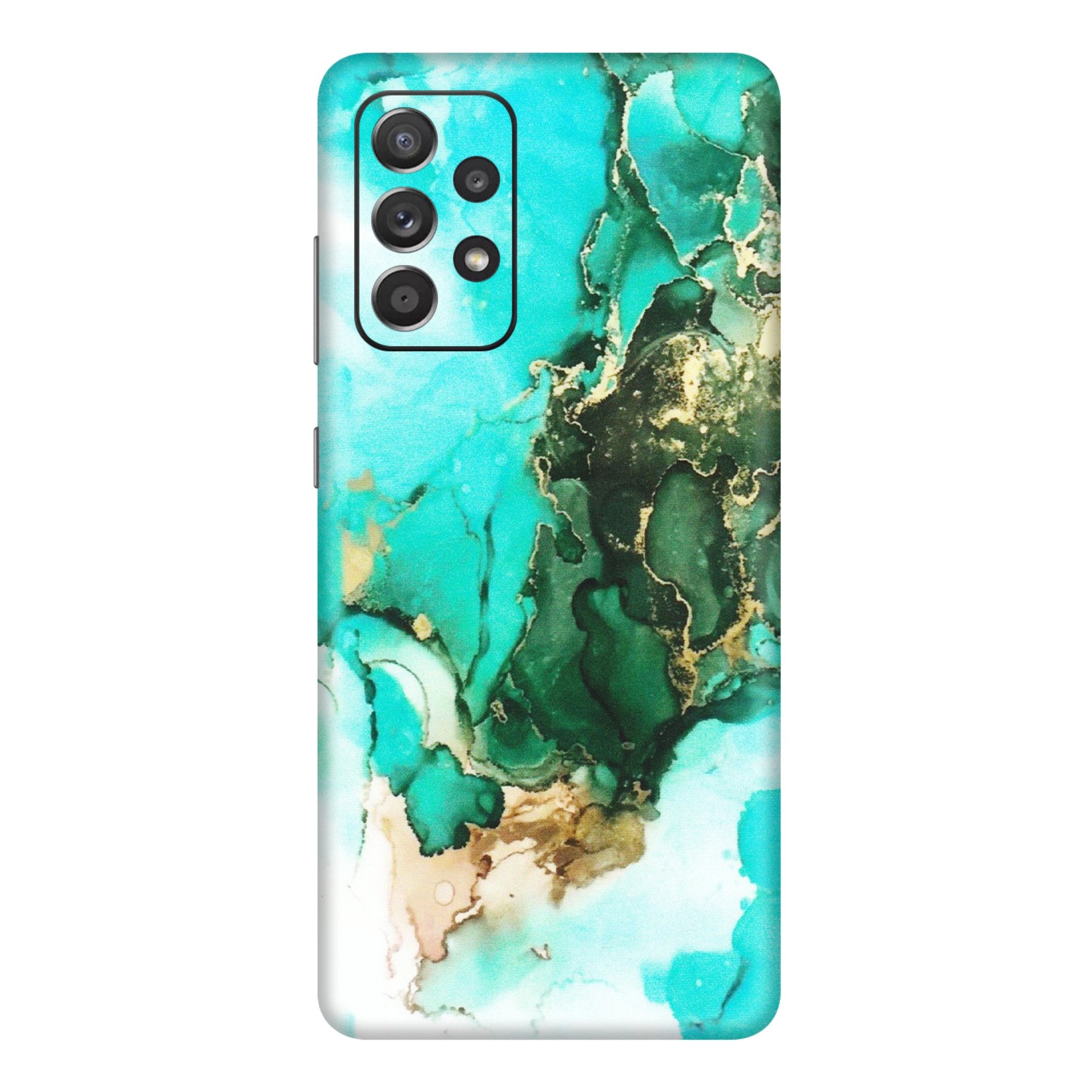 Samsung A/S Series Phone Skins (All Models) - The Blue Gold Marble - Matte Finish (M-124) Samsung Galaxy A72
