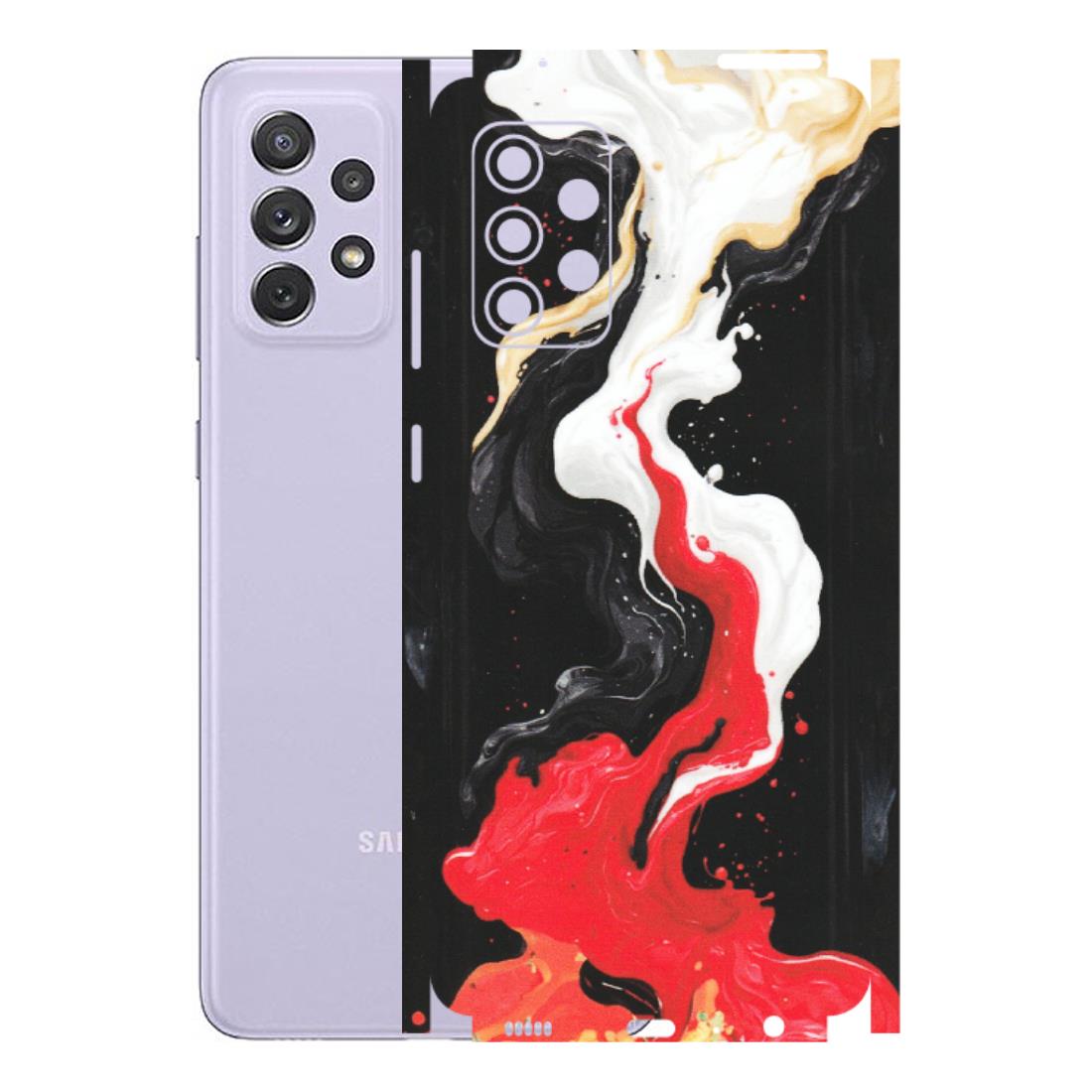Samsung A/S Series Phone Skins (All Models) - Black Red White Paint Splash Fusion - Matte Finish (M-56) Samsung Galaxy A72