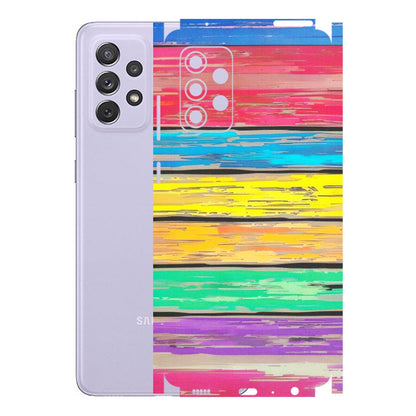 Samsung A/S Series Phone Skins (All Models) - Multi Colour Wooden Wall - Matte Finish (M-96) Samsung Galaxy A72