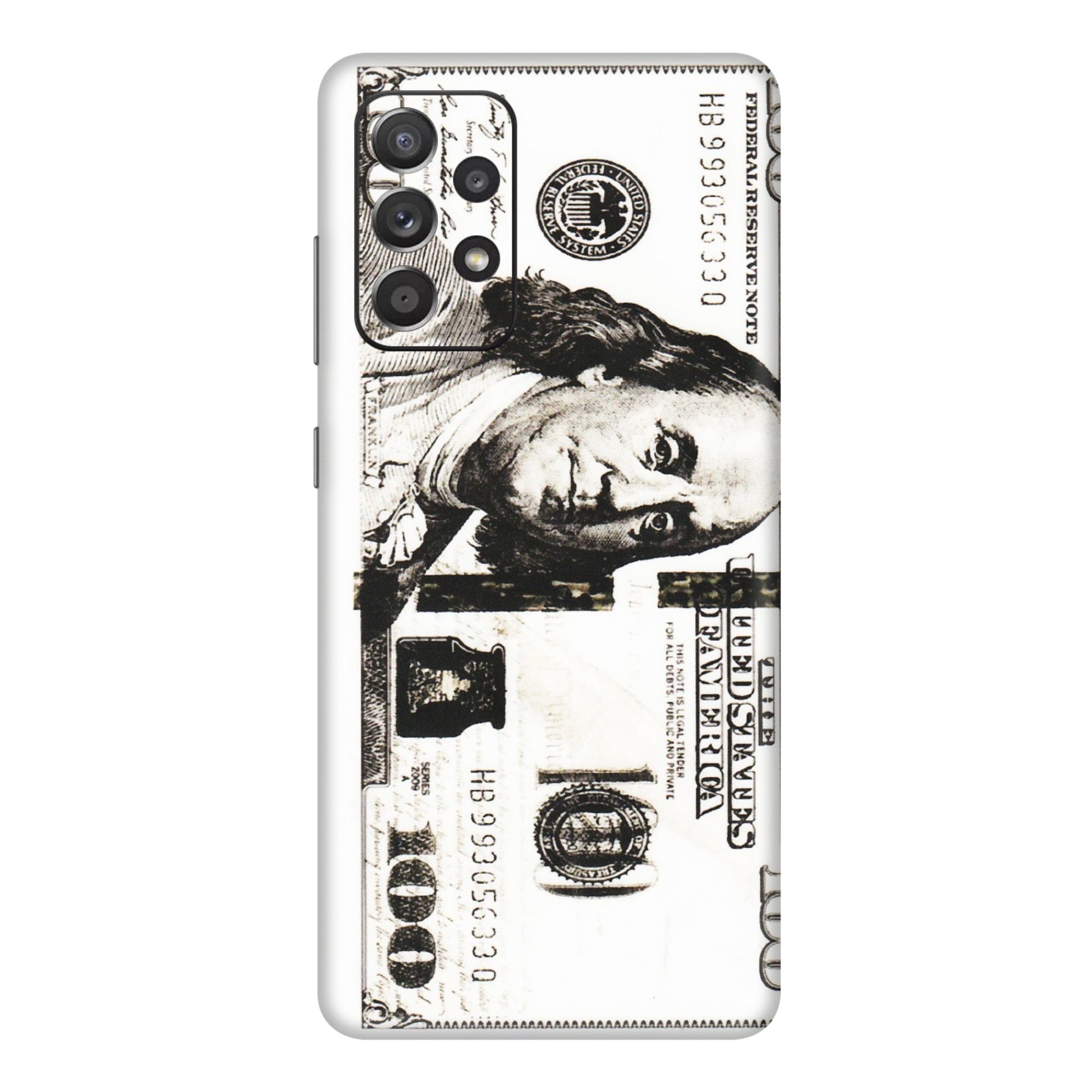 Samsung A/S Series Phone Skins (All Models) - 100 Dollar Currency - Transparent Finish (T-01) Samsung Galaxy A72