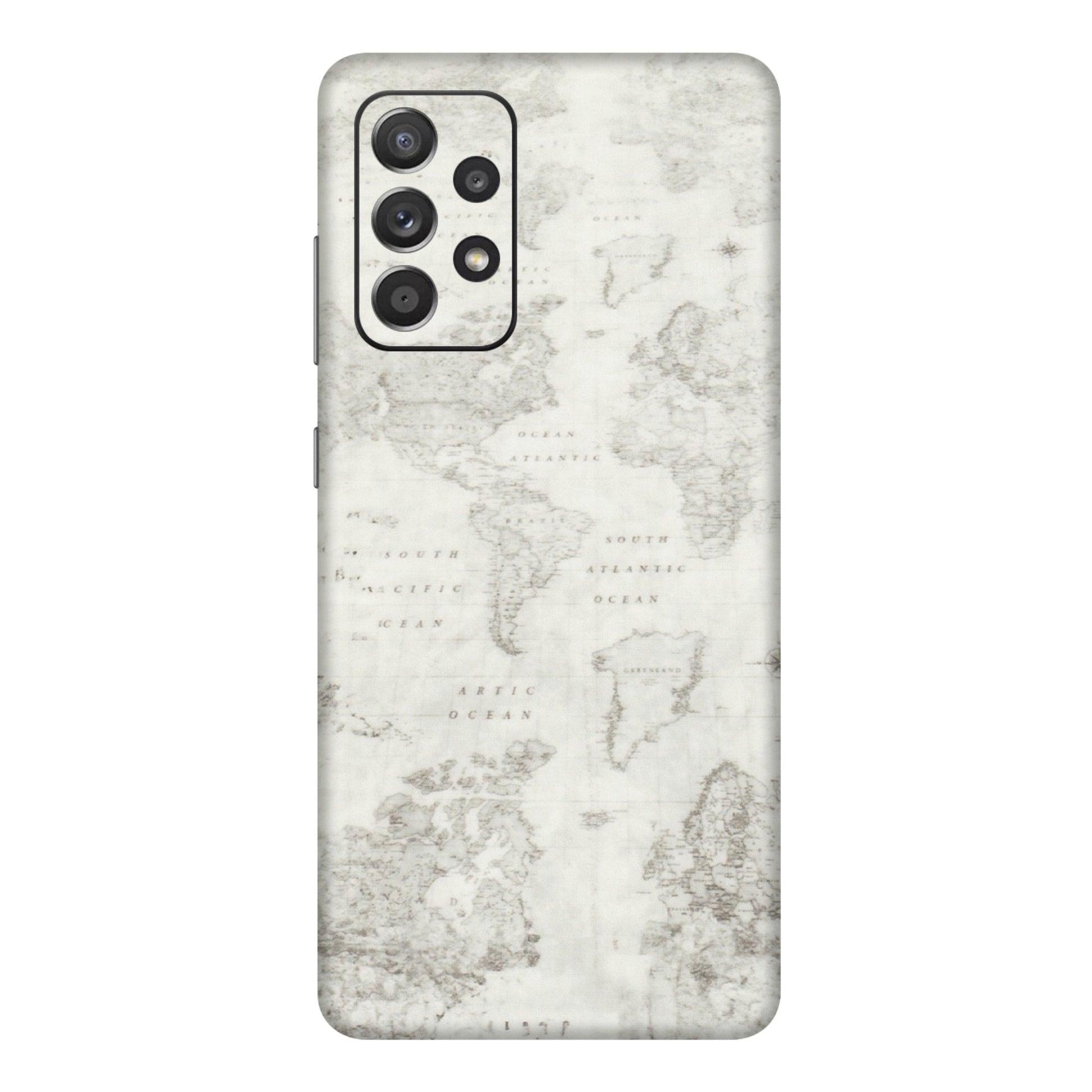 Samsung A/S Series Phone Skins (All Models) - World Travel Map - Transparent Finish (T-04) Samsung Galaxy A72