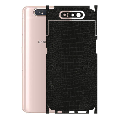 Samsung A/S Series Phone Skins (All Models) - Snake Leather Black - 3D Embossed Finish (L-107) Samsung Galaxy A80