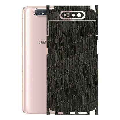 Samsung A/S Series Phone Skins (All Models) - Black Abstract Pattern - 3D Embossed Finish (L-117) Samsung Galaxy A80