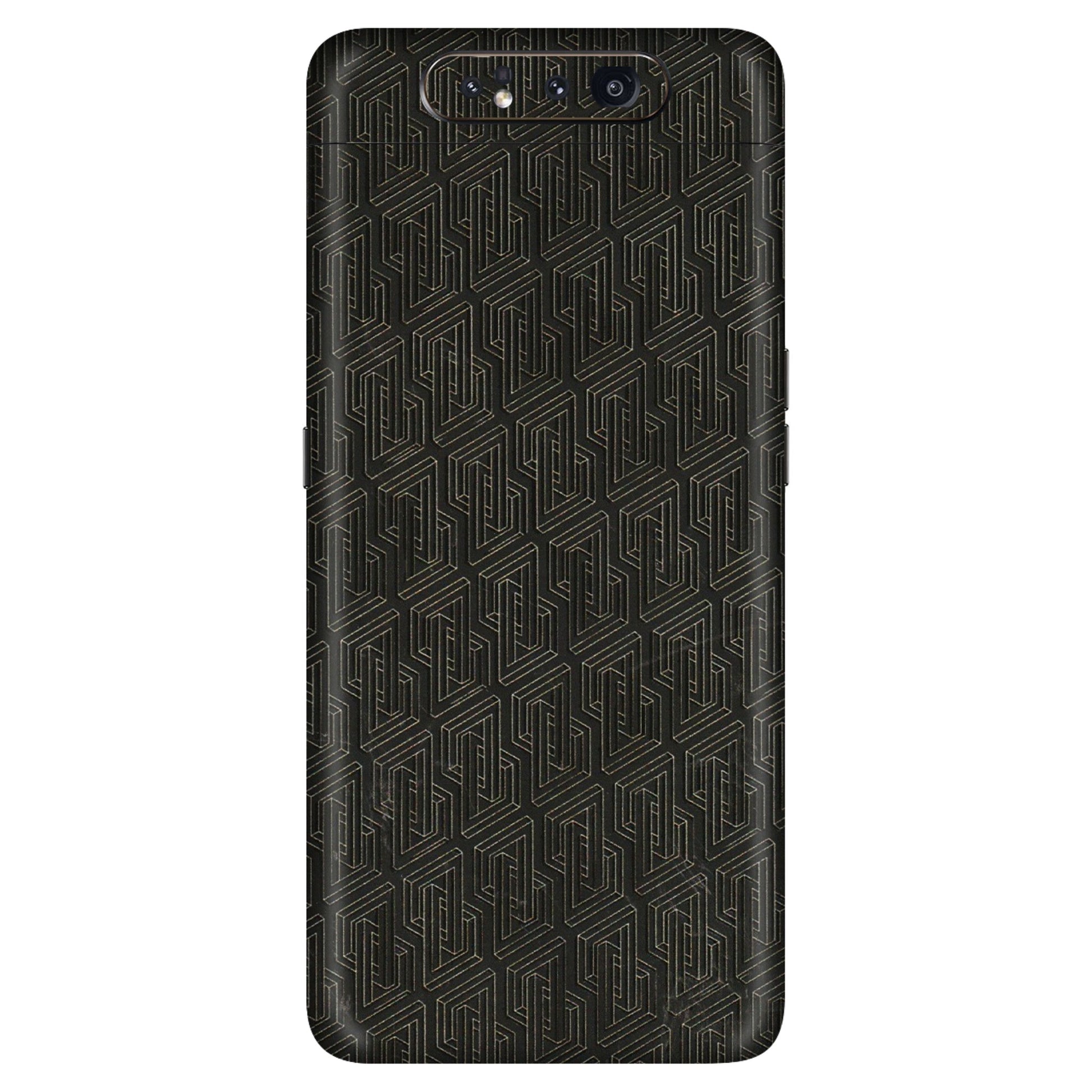 Samsung A/S Series Phone Skins (All Models) - Black Abstract Pattern - 3D Embossed Finish (L-117) Samsung Galaxy A80