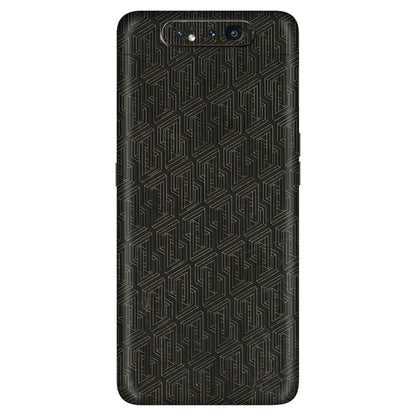 Samsung A/S Series Phone Skins (All Models) - Black Abstract Pattern - 3D Embossed Finish (L-117) Samsung Galaxy A80