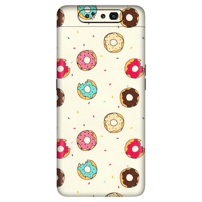 Samsung A/S Series Phone Skins (All Models) - Mini Donuts Doodle Art - 3D Embossed Finish (L-122) Samsung Galaxy A80