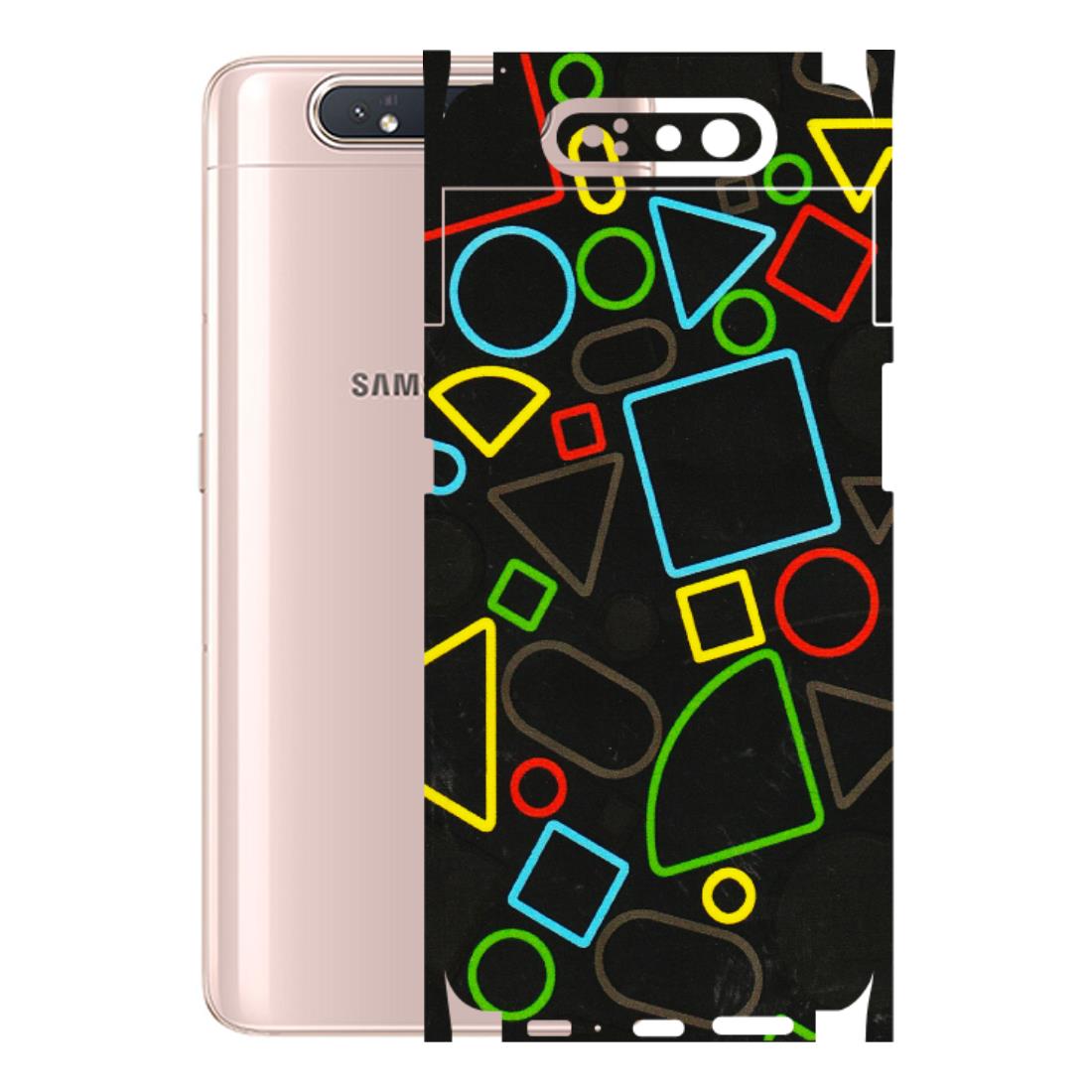 Samsung A/S Series Phone Skins (All Models) - Black Shapes - 3D Embossed Finish (L-131) Samsung Galaxy A80