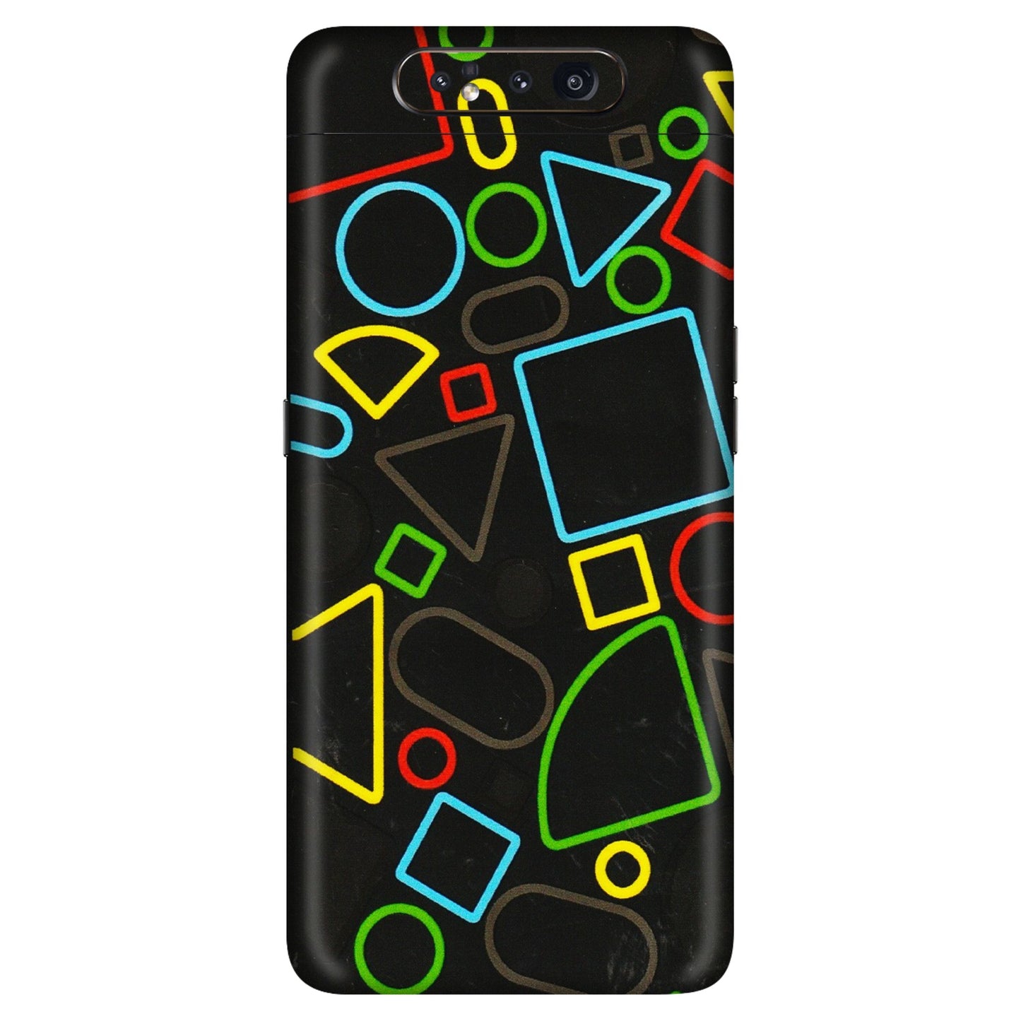 Samsung A/S Series Phone Skins (All Models) - Black Shapes - 3D Embossed Finish (L-131) Samsung Galaxy A80