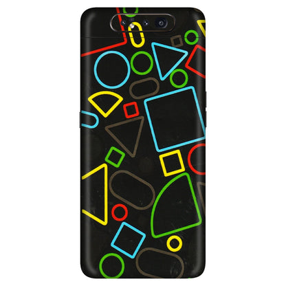 Samsung A/S Series Phone Skins (All Models) - Black Shapes - 3D Embossed Finish (L-131) Samsung Galaxy A80