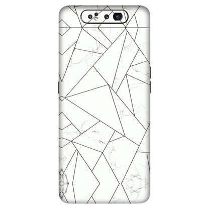 Samsung A/S Series Phone Skins (All Models) - Luxury White Marble Effect - 3D Embossed Finish (L-168) Samsung Galaxy A80