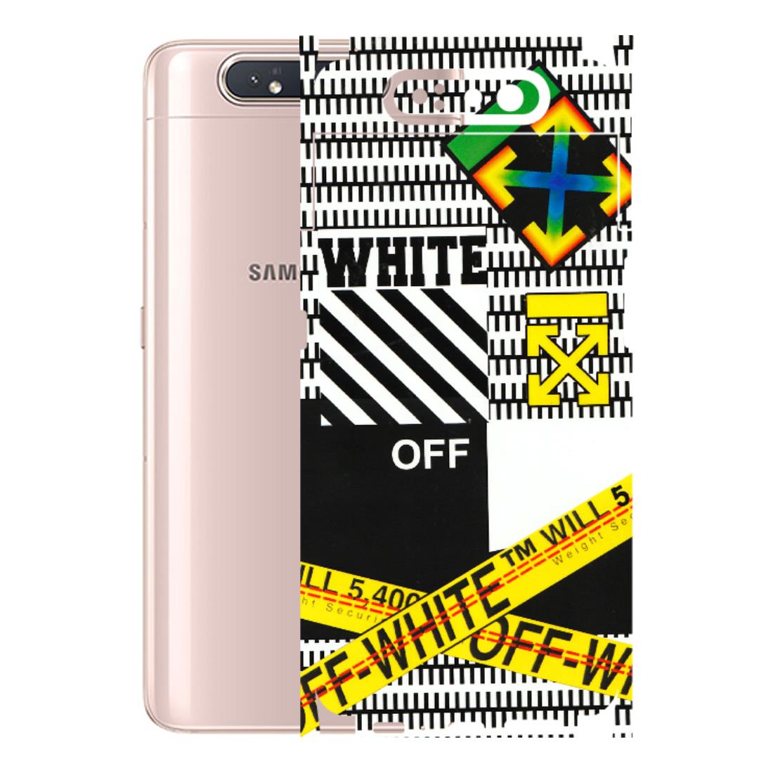 Samsung A/S Series Phone Skins (All Models) - White Off Abstract - 3D Embossed Finish (L-172) Samsung Galaxy A80
