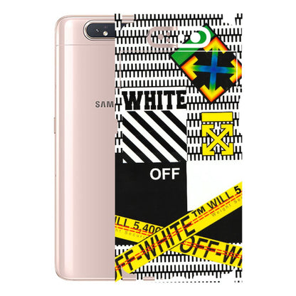 Samsung A/S Series Phone Skins (All Models) - White Off Abstract - 3D Embossed Finish (L-172) Samsung Galaxy A80