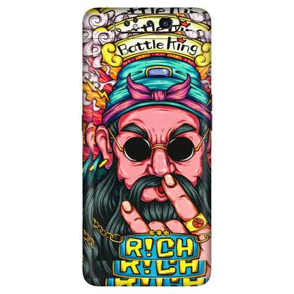 Samsung A/S Series Phone Skins (All Models) - Battle King Dude Face - 3D Embossed Finish (L-178) Samsung Galaxy A80