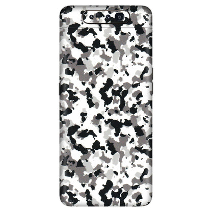 Samsung A/S Series Phone Skins (All Models) - White Black Camouflage - 3D Embossed Finish (L-18) Samsung Galaxy A80