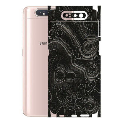 Samsung A/S Series Phone Skins (All Models) - Black Swirl - 3D Embossed Finish (L-196) Samsung Galaxy A80
