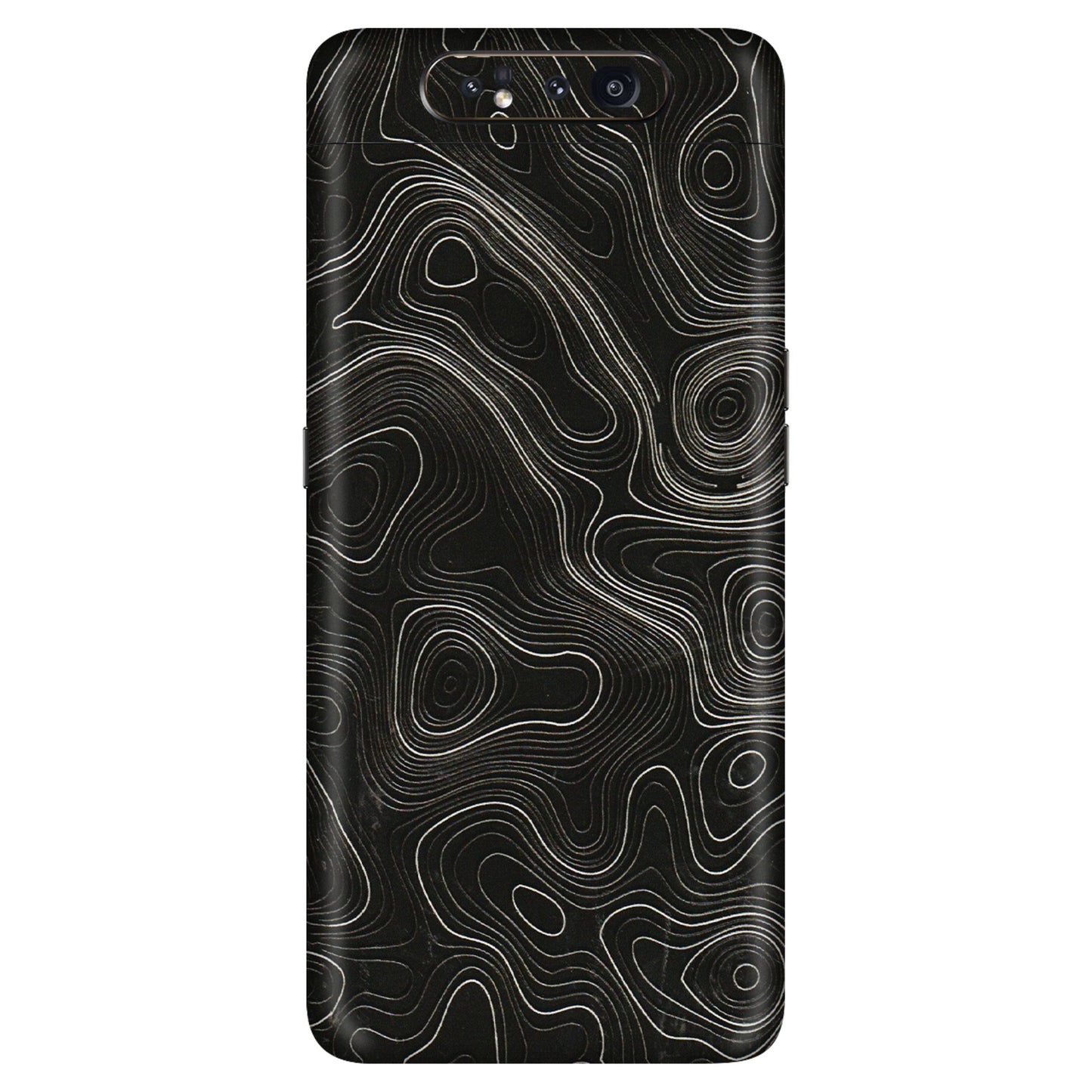 Samsung A/S Series Phone Skins (All Models) - Black Swirl - 3D Embossed Finish (L-196) Samsung Galaxy A80