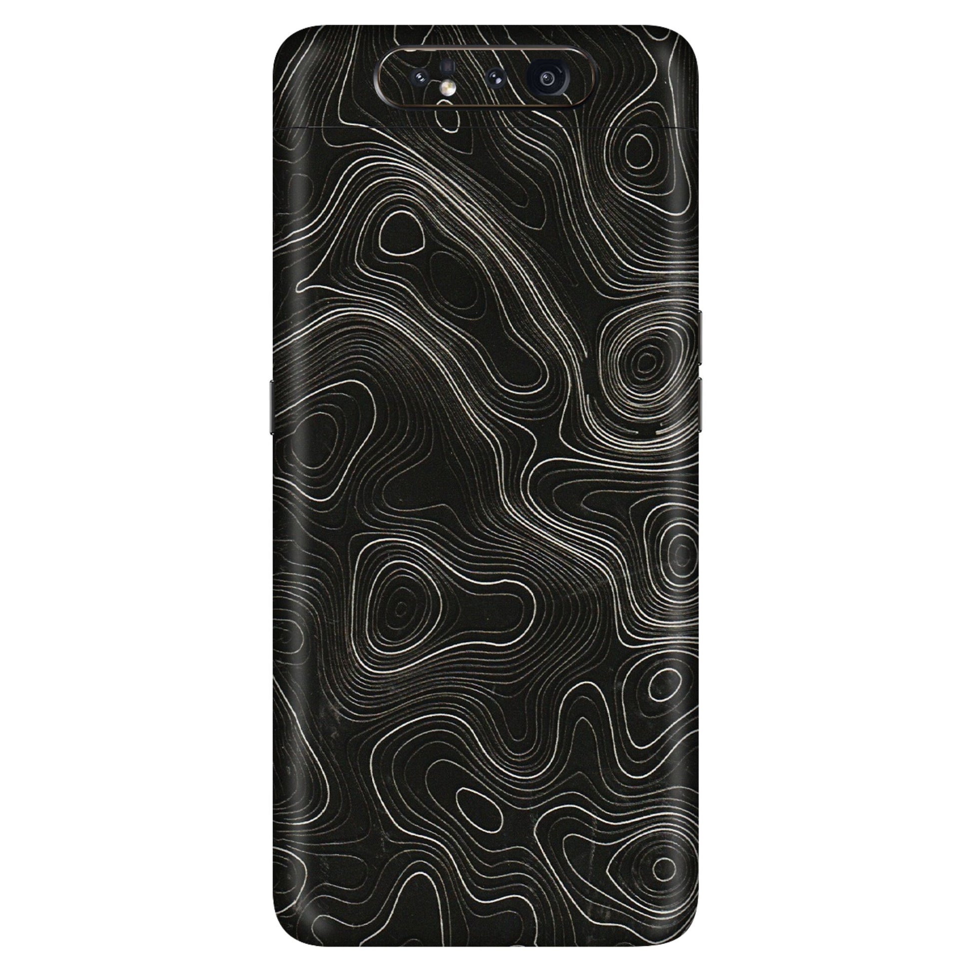 Samsung A/S Series Phone Skins (All Models) - Black Swirl - 3D Embossed Finish (L-196) Samsung Galaxy A80