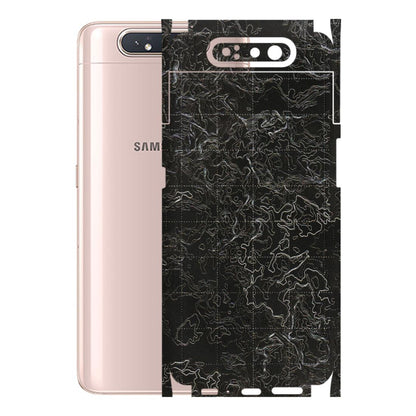Samsung A/S Series Phone Skins (All Models) - Black map Texture - 3D Embossed Finish (L-201) Samsung Galaxy A80