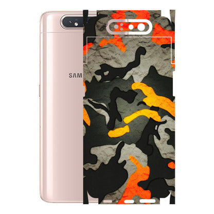 Samsung A/S Series Phone Skins (All Models) - Orange Camouflage - 3D Embossed Finish (L-204) Samsung Galaxy A80