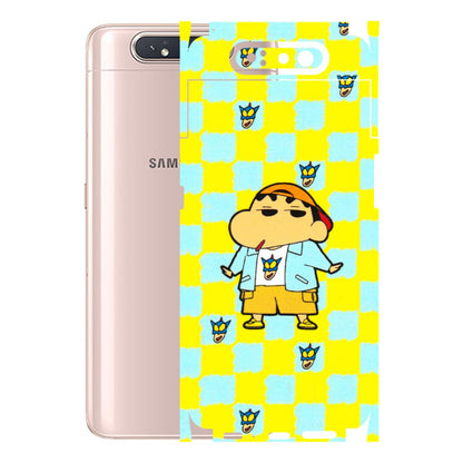 Samsung A/S Series Phone Skins (All Models) - Yellow Blue Shinchan Cute - 3D Embossed Finish (L-221) Samsung Galaxy A80