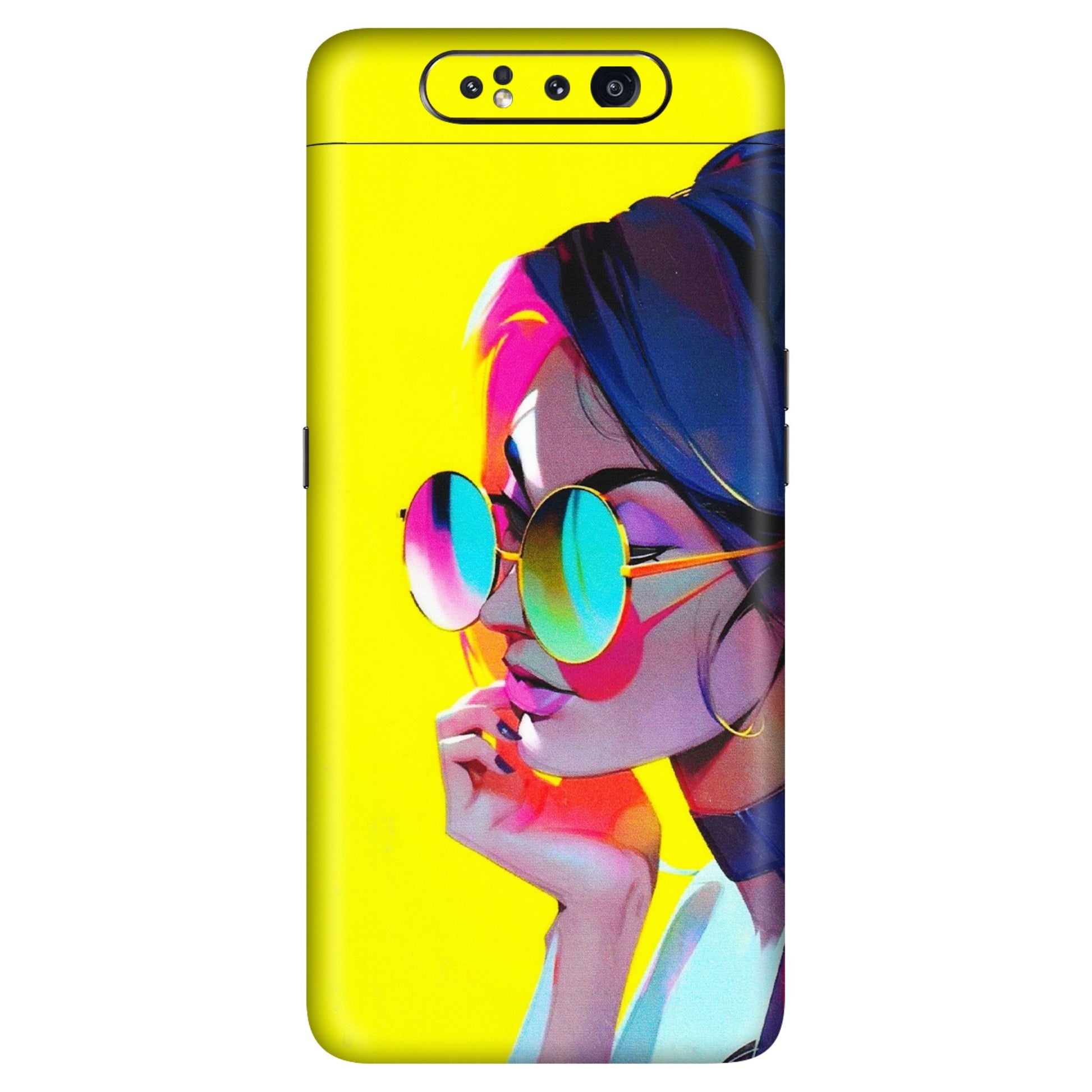 Samsung A/S Series Phone Skins (All Models) - Bold Stylish Girl - 3D Embossed Finish (L-222) Samsung Galaxy A80