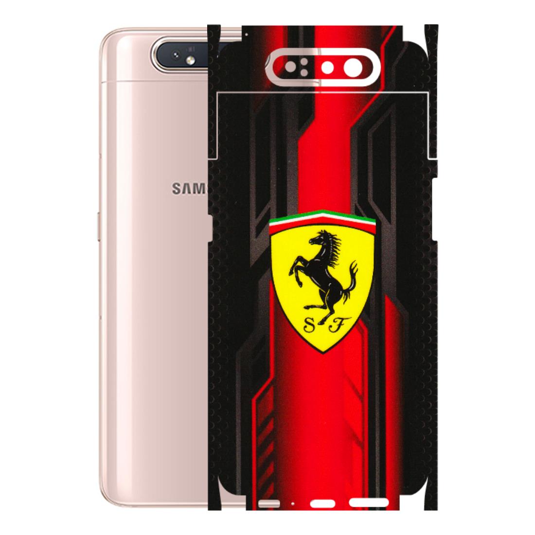 Samsung A/S Series Phone Skins (All Models) - Black Ferrari Logo - 3D Embossed Finish (L-253) Samsung Galaxy A80