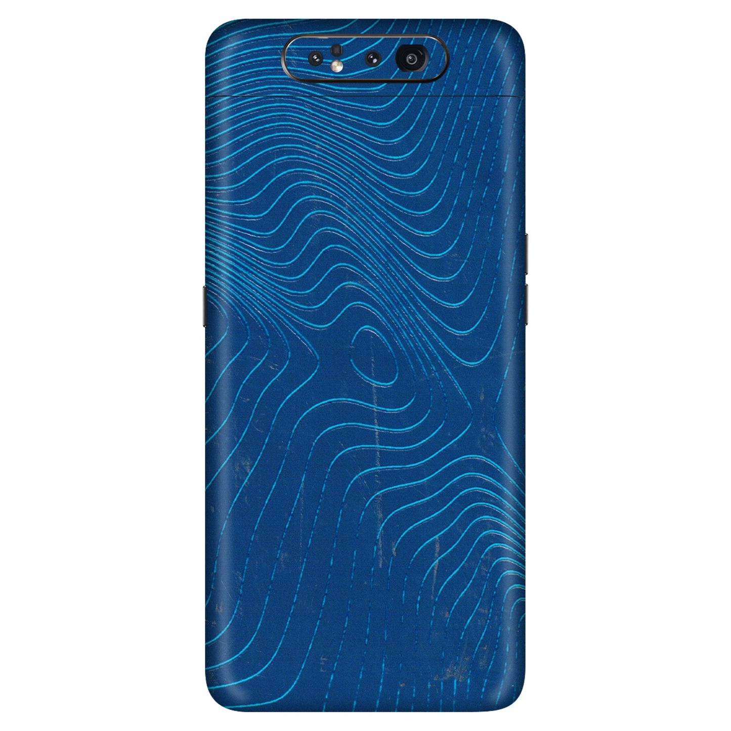 Samsung A/S Series Phone Skins (All Models) - Abstract Blue Line Map - 3D Embossed Finish (L-272) Samsung Galaxy A80