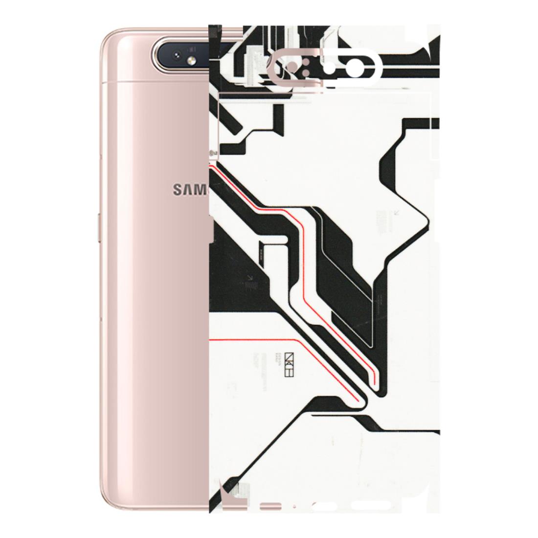 Samsung A/S Series Phone Skins (All Models) - White Techy Logo - 3D Embossed Finish (L-312) Samsung Galaxy A80