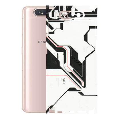 Samsung A/S Series Phone Skins (All Models) - White Techy Logo - 3D Embossed Finish (L-312) Samsung Galaxy A80