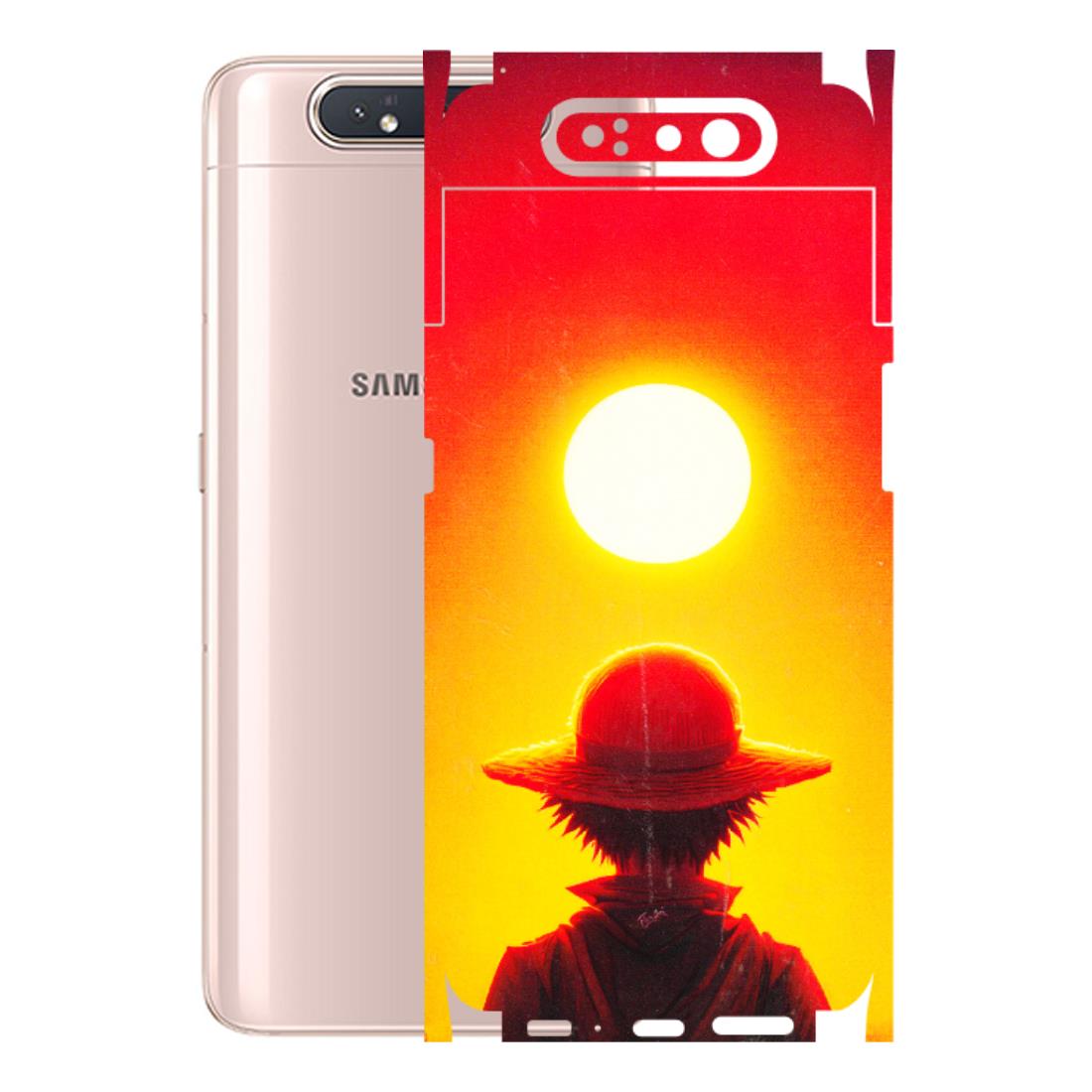 Samsung A/S Series Phone Skins (All Models) - Cool Sunset With Monkey D.Luffy Anime - 3D Embossed Finish (L-329) Samsung Galaxy A80