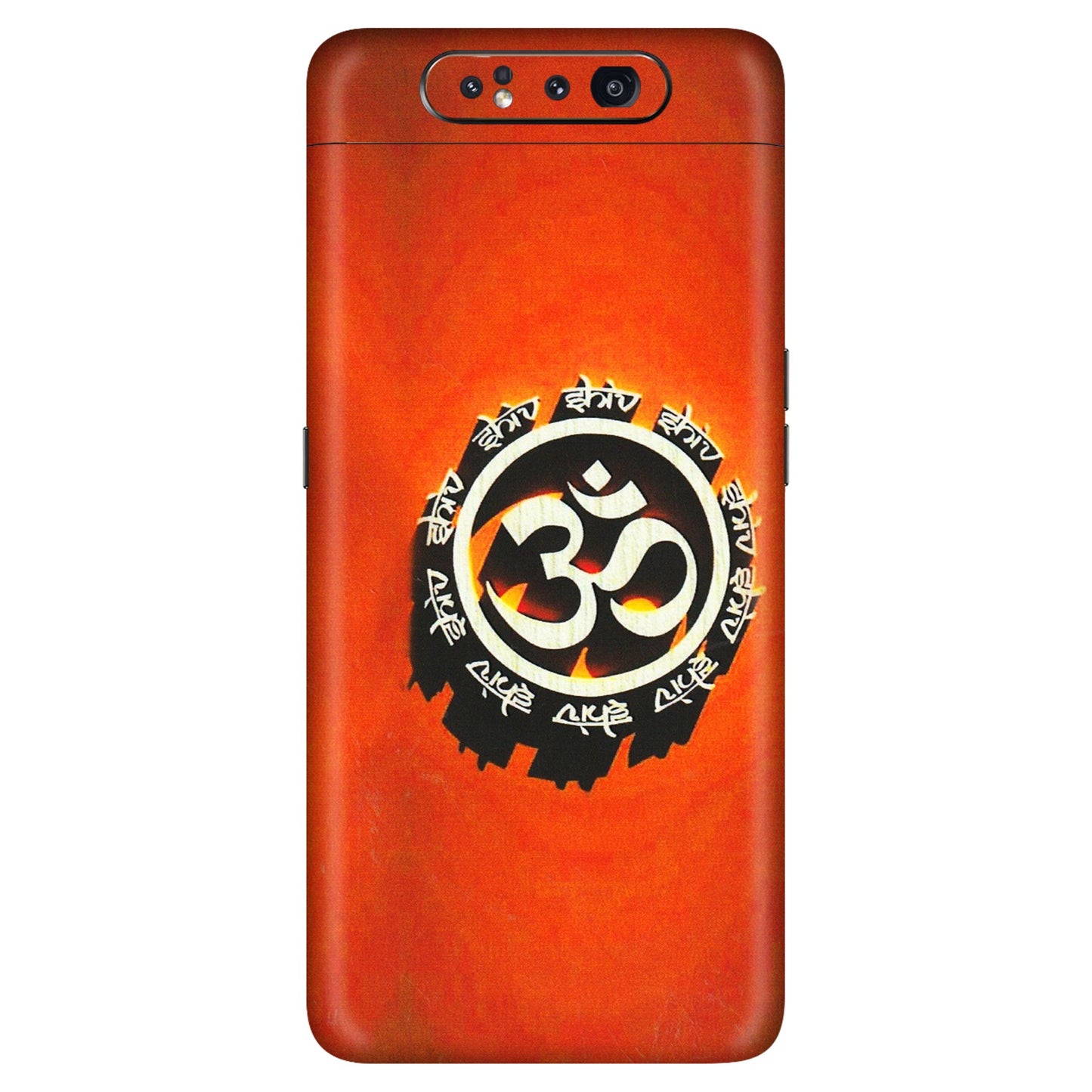 Samsung A/S Series Phone Skins (All Models) - Aum Shiv Orange - 3D Embossed Finish (L-32) Samsung Galaxy A80