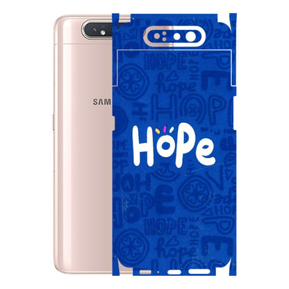 Samsung A/S Series Phone Skins (All Models) - Hope Doodles Blue - 3D Embossed Finish (L-43) Samsung Galaxy A80